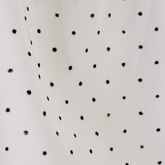 Talbots Blouse Women's Plus 2X Cream Black Polka Dot Semi Sheer Long Sleeve Top - Picture 5 of 8